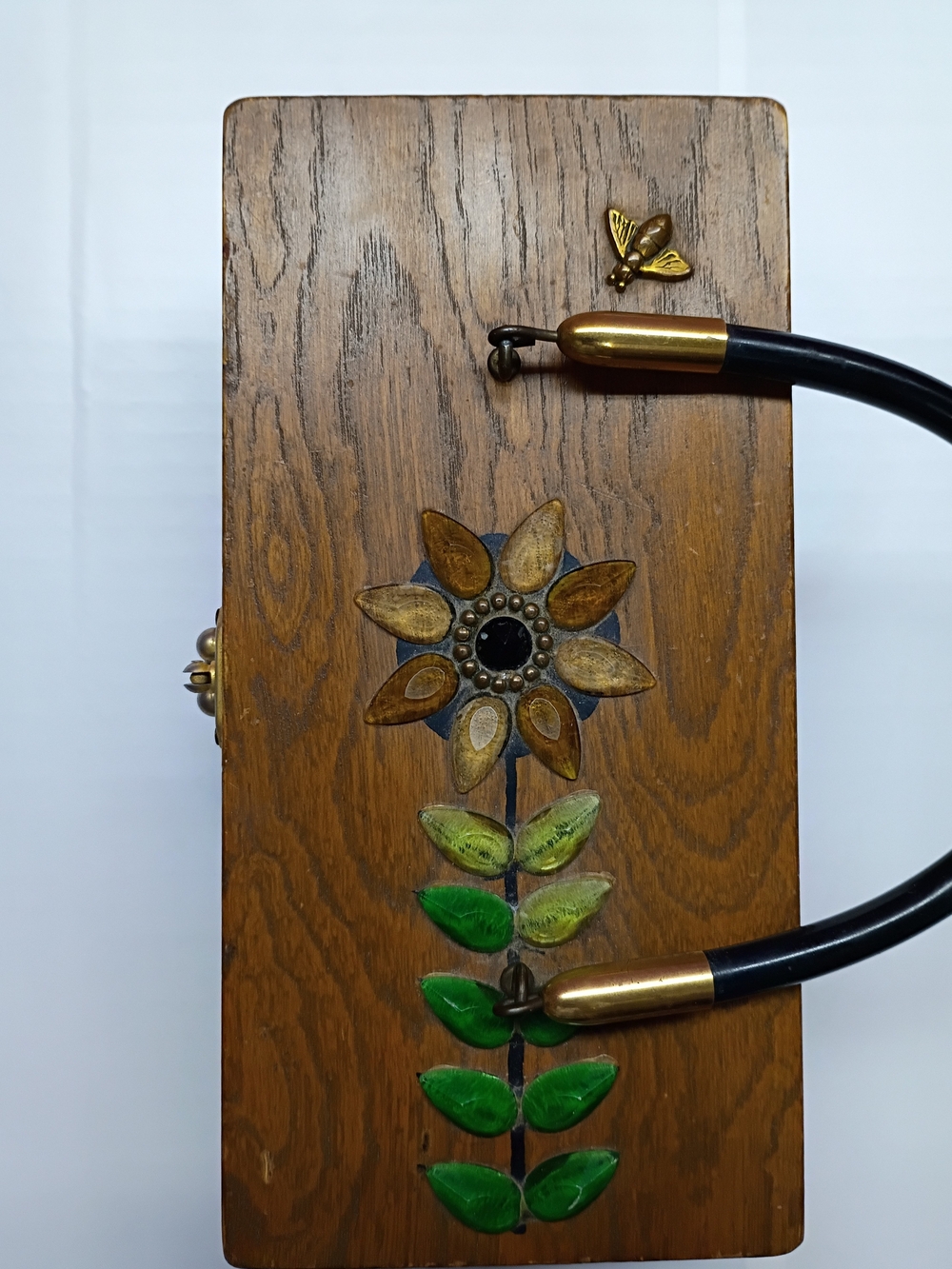 Mira Flores Brown Wooden Box with Floral Accent - Picture 6 of 15